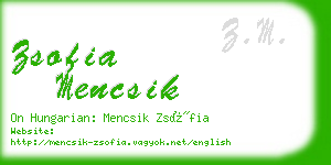 zsofia mencsik business card